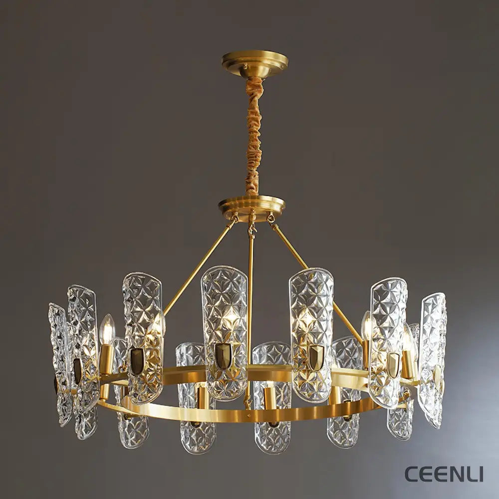 Brass Central Chandelier 14 heads / Brass Chandelier