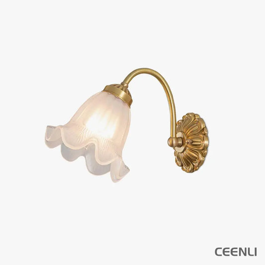 Brass Floral Glass Sconce Wall lamp