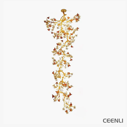 Brass Maple Branch Chandelier Chandelier