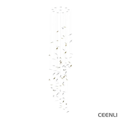 Breezeleaf Chandelier Support Customized Drawings / Gold & Clear / Warm Light Chandelier