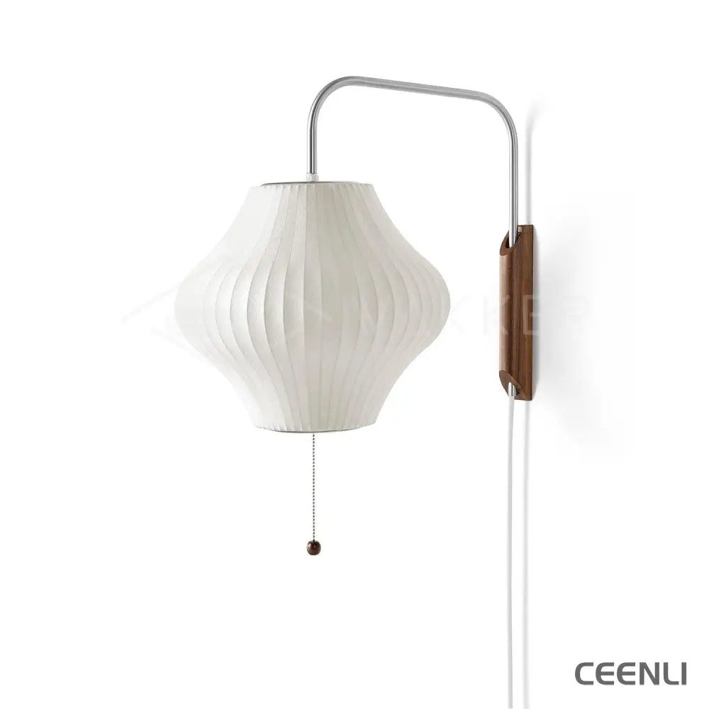 Bubble Ball Wall Sconce ∅ 11.8″ x H 11.8″ / Dia 30cm x H 30cm / White & Walnut / US Plug Wall lamp