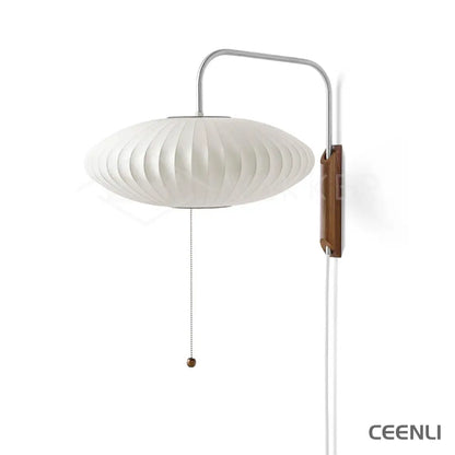Bubble Ball Wall Sconce ∅ 15.7″ x H 8.6″ / Dia 40cm x H 22cm / White & Walnut / US Plug Wall lamp