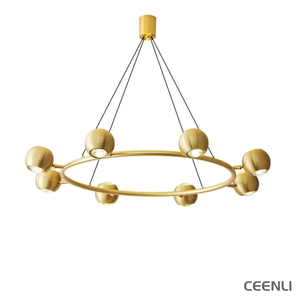 Callisto Chandelier 8heads ∅ 37.4″ x H 5.9″ / Dia 95cm x H 15cm / Brass / Warm Light Chandelier