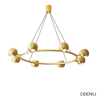 Callisto Chandelier 8heads ∅ 37.4″ x H 5.9″ / Dia 95cm x H 15cm / Brass / Warm Light Chandelier