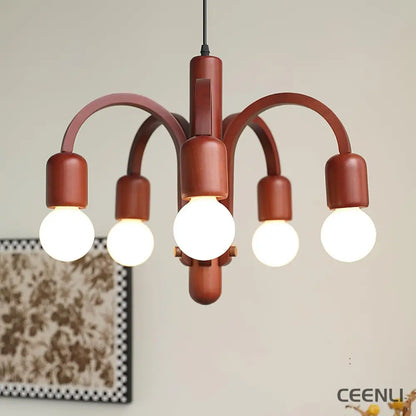 Candela Teak Chandelier Chandelier