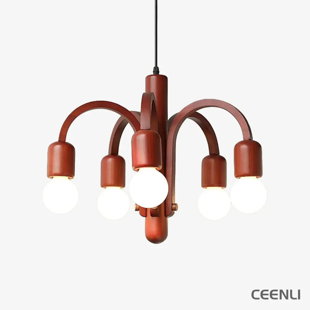 Candela Teak Chandelier Chandelier