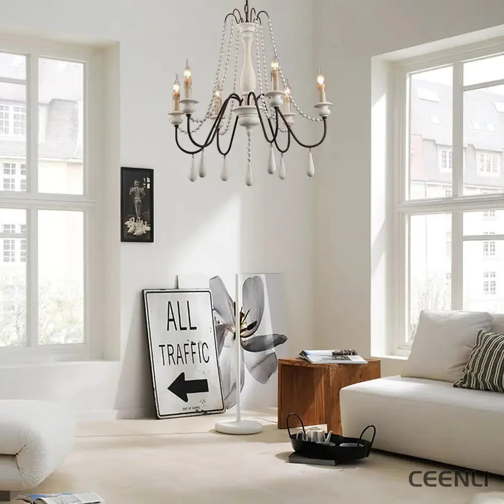 Candle Style Beaded Chandelier Chandelier