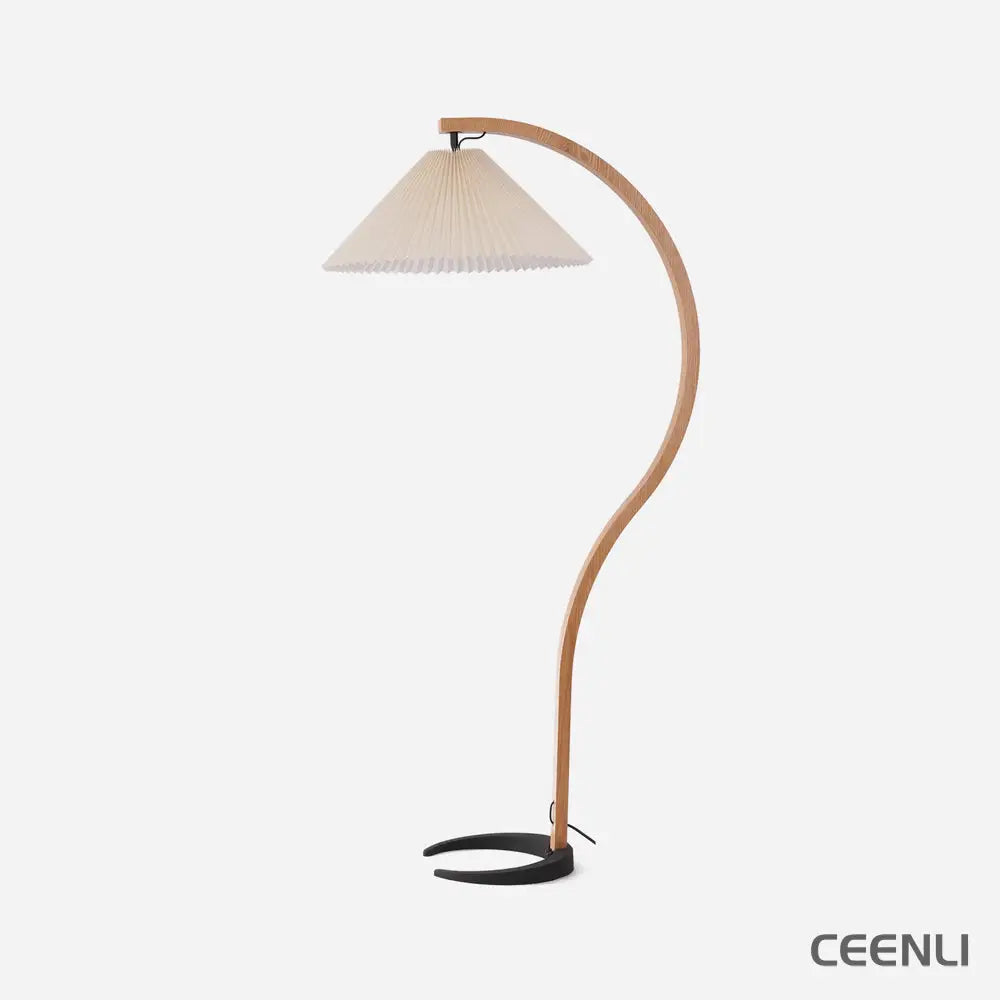 Caprani Floor Lamp ∅ 28.4″ x H 59″ / Dia 72cm x H 150cm / Beech wood + Beige / US plug Floor lamp
