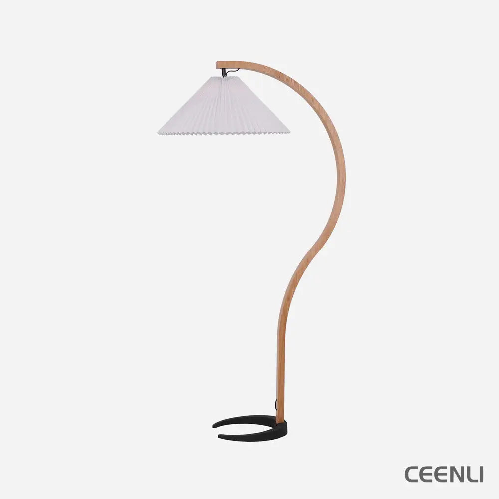 Caprani Floor Lamp ∅ 28.4″ x H 59″ / Dia 72cm x H 150cm / Beech wood + White / US plug Floor lamp