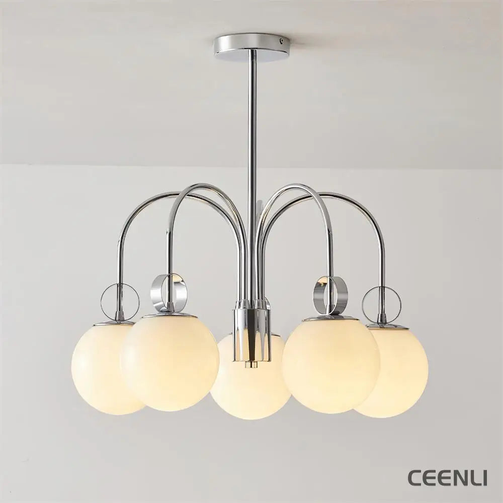 Carisa Collection Chandelier 5 heads ∅ 22.4″ x H 13″ / Dia 57cm x H 33cm / Chrome Chandelier