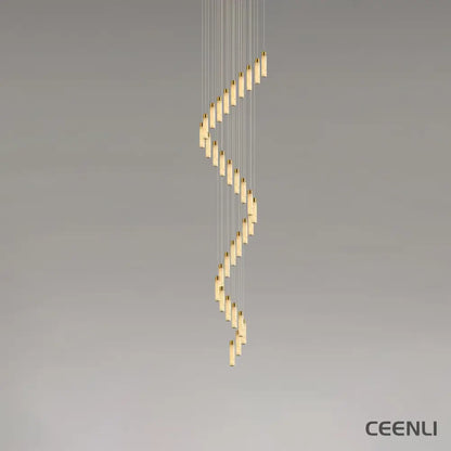 Celestial Alabaster Cascade Chandelier 32 Heads Round canopy ∅ 39.4″ x H 118.1″ / Dia 100cm x H 300cm / Brass & White