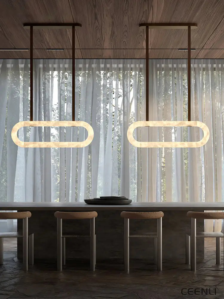 Circle Alabaster Chandelier Chandelier