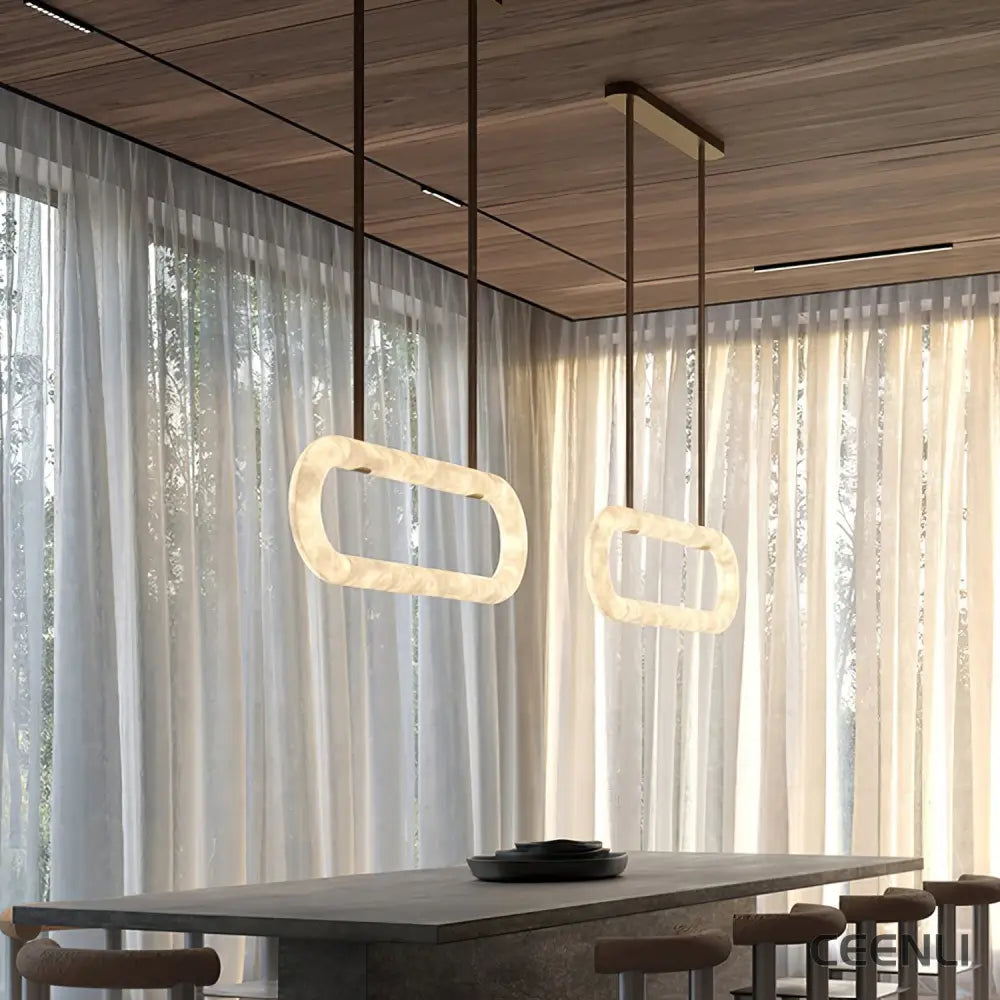 Circle Alabaster Chandelier Chandelier