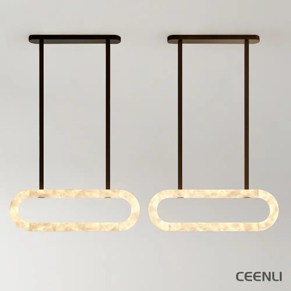 Circle Alabaster Chandelier Chandelier