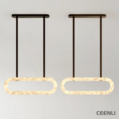 Circle Alabaster Chandelier Chandelier