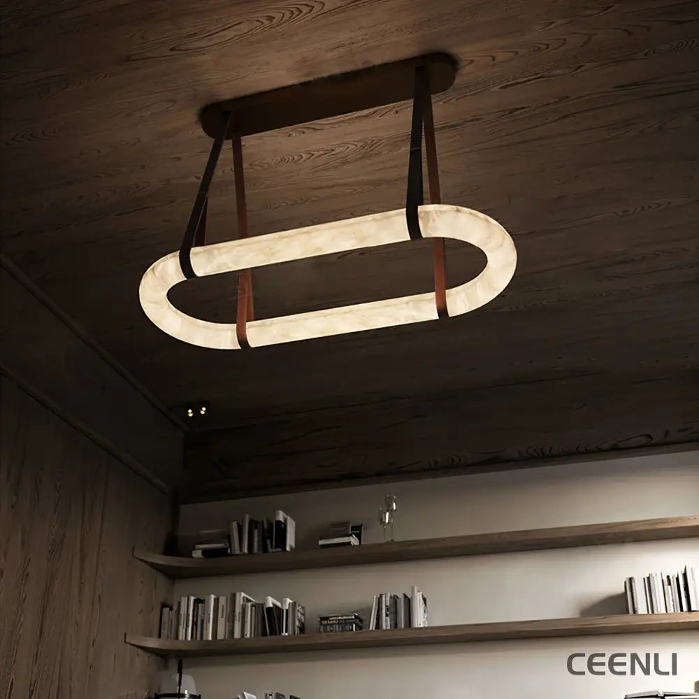 Circle Alabaster Chandelier Chandelier