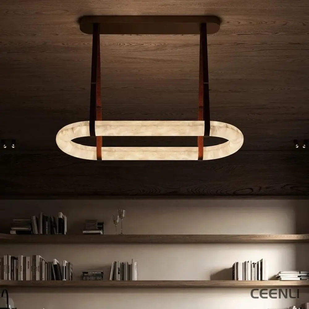 Circle Alabaster Chandelier Chandelier