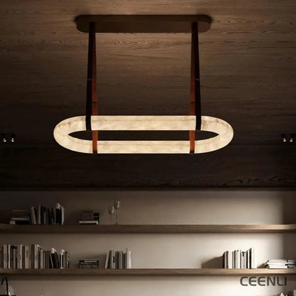 Circle Alabaster Chandelier Chandelier