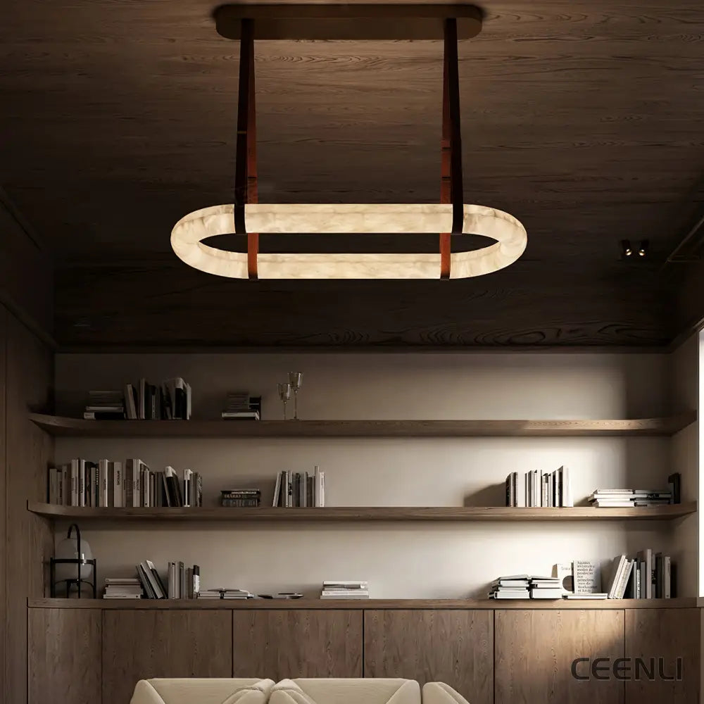 Circle Alabaster Chandelier Chandelier