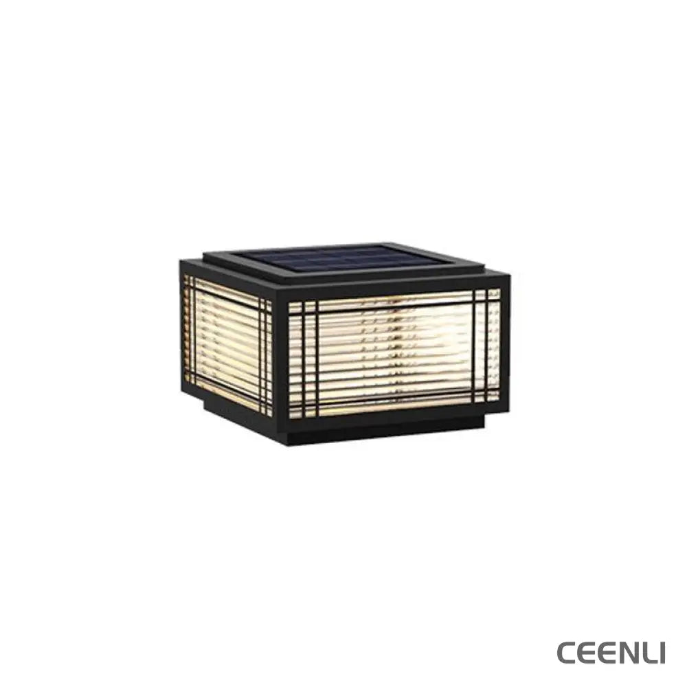 Deck Outdoor Post Light L 11.8″ x W 11.8″ x H 7.1″ / L 30cm x W 30cm x H 18cm / Model B: Solar-Powered Version / Warm