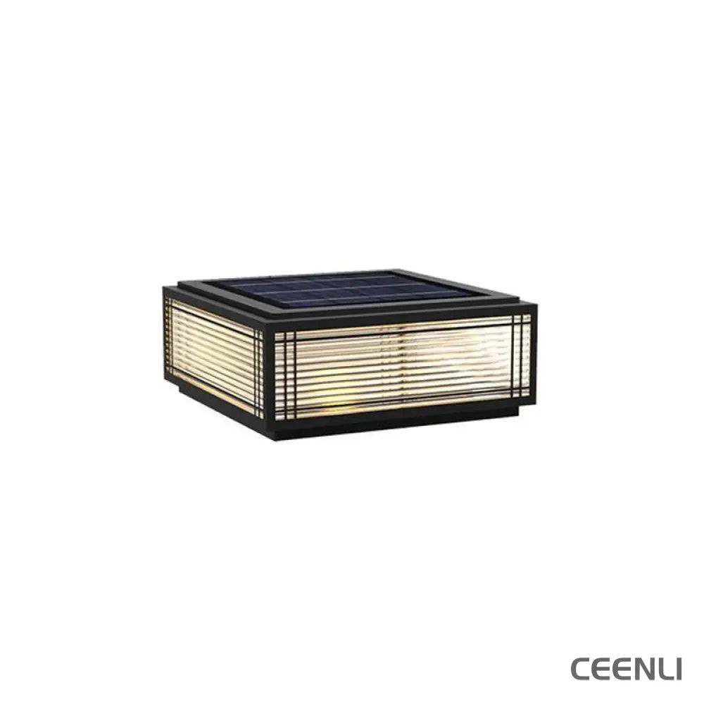 Deck Outdoor Post Light L 15.7″ x W 15.7″ x H 7.1″ / L 40cm x W 40cm x H 18cm / Model B: Solar-Powered Version / Warm
