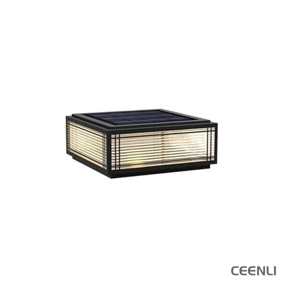 Deck Outdoor Post Light L 15.7″ x W 15.7″ x H 7.1″ / L 40cm x W 40cm x H 18cm / Model B: Solar-Powered Version / Warm