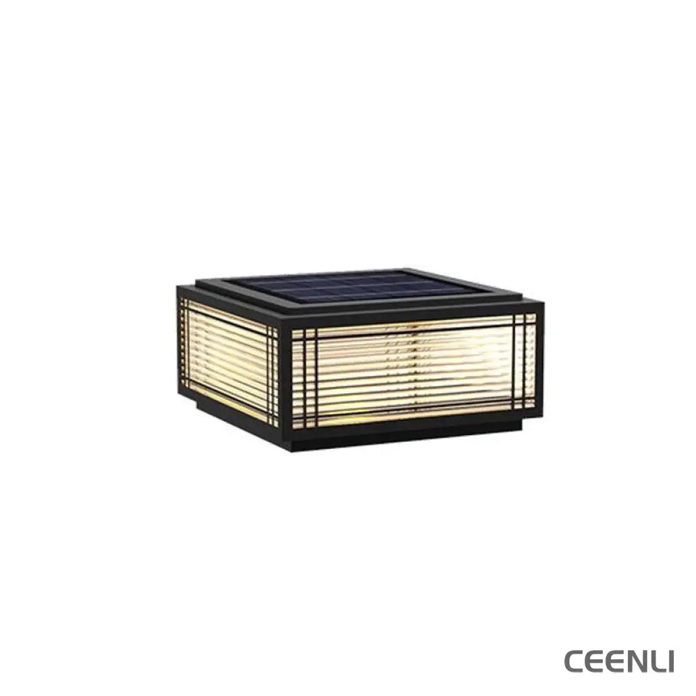Deck Outdoor Post Light L 19.7″ x W 19.7″ x H 7.1″ / L 50cm x W 50cm x H 18cm / Model B: Solar-Powered Version / Warm