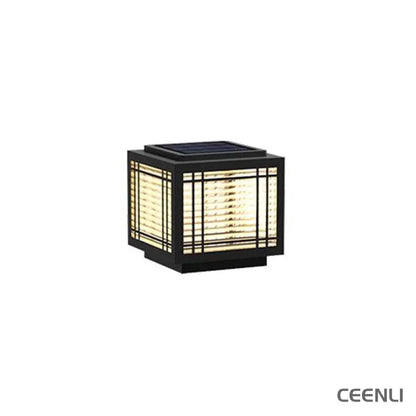 Deck Outdoor Post Light L 7.9″ x W 7.9″ x H 7.1″ / L 20cm x W 20cm x H 18cm / Model B: Solar-Powered Version / Warm