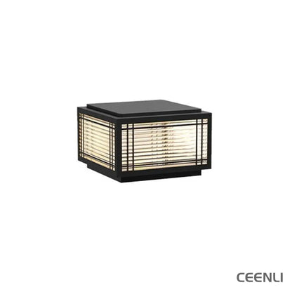 Deck Outdoor Post Light L 9.8″ x W 9.8″ x H 7.1″ / L 25cm x W 25cm x H 18cm / Model A: Wired Version / Warm Light Table