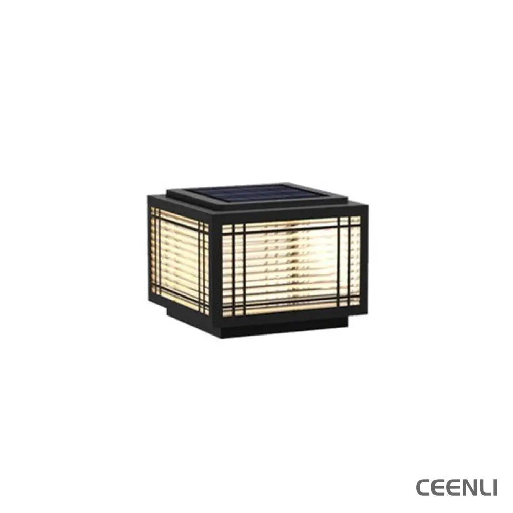 Deck Outdoor Post Light L 9.8″ x W 9.8″ x H 7.1″ / L 25cm x W 25cm x H 18cm / Model B: Solar-Powered Version / Warm