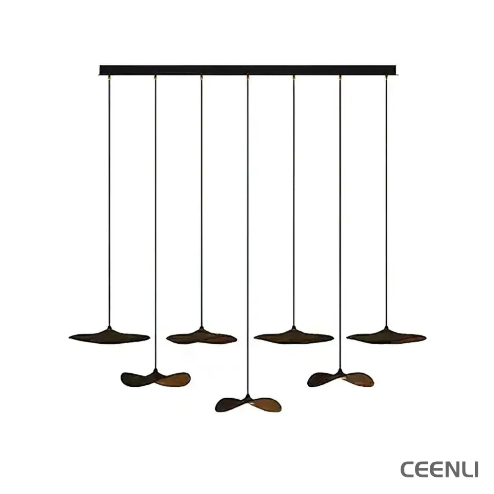 Empty Leaf Chandelier 7Heads L 55.1’’ x H 9.8’’ / Walnut Color / Warm Light Chandelier