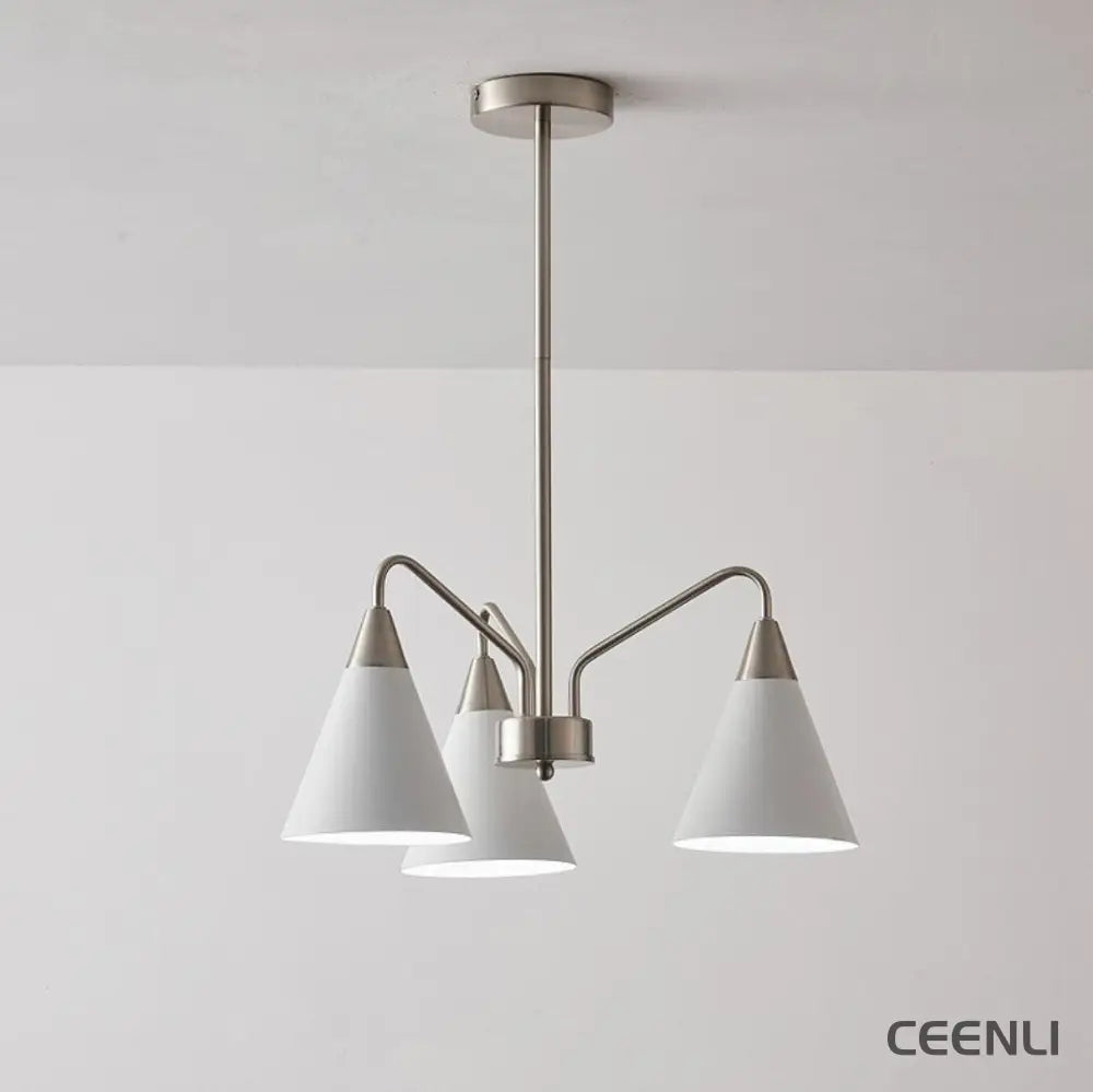 Fashion Cono Chandelier 3 heads ∅ 20.9″ x H 11.8″ / Dia 53cm x H 30cm / Sand Nickel Color Chandelier