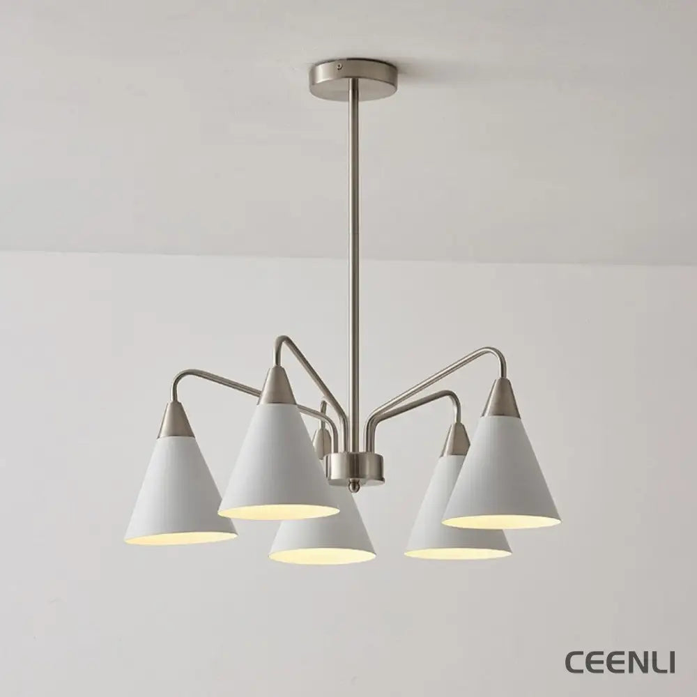 Fashion Cono Chandelier 5 heads ∅ 25.2″ x H 11.8″ / Dia 64cm x H 30cm / Sand Nickel Color Chandelier
