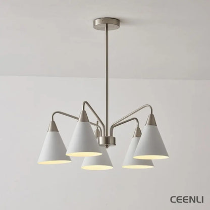 Fashion Cono Chandelier 5 heads ∅ 25.2″ x H 11.8″ / Dia 64cm x H 30cm / Sand Nickel Color Chandelier