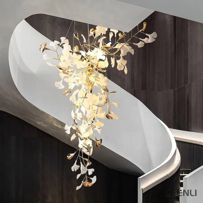 Ginkgo Tip Tlying Chandelier Chandelier