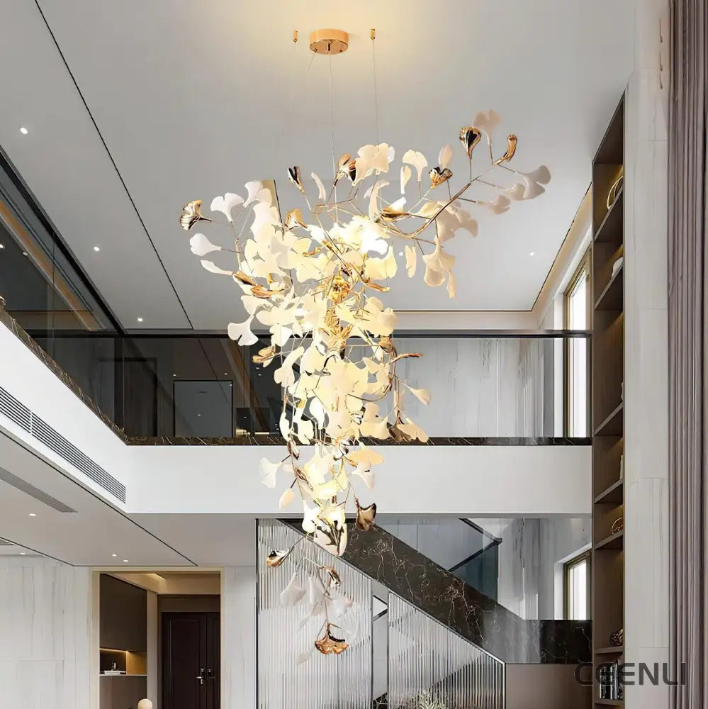 Ginkgo Tip Tlying Chandelier Chandelier