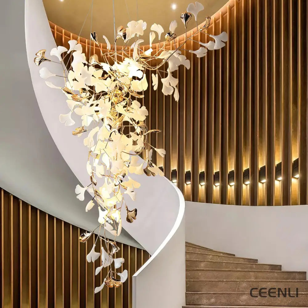 Ginkgo Tip Tlying Chandelier Chandelier