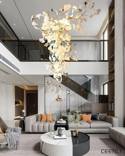 Ginkgo Tip Tlying Chandelier Chandelier