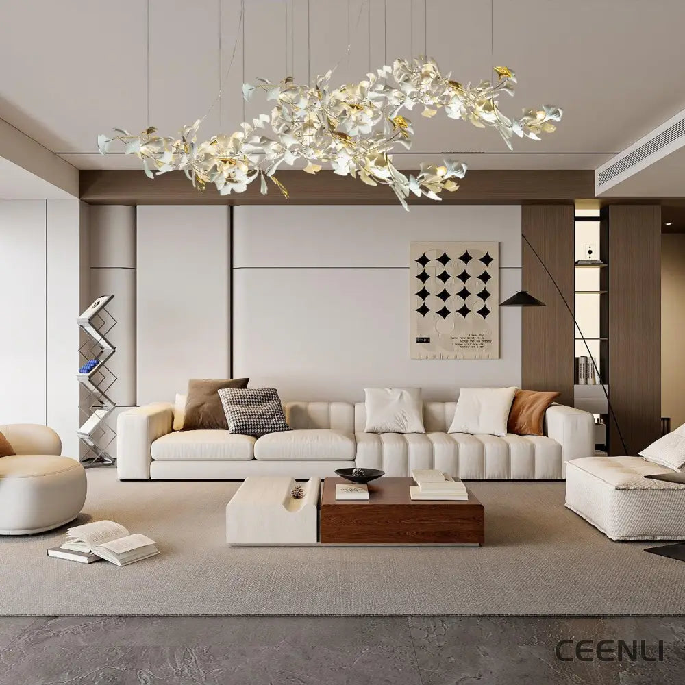 Gold White Leaves Combination Gingko Chandeliers Chandelier