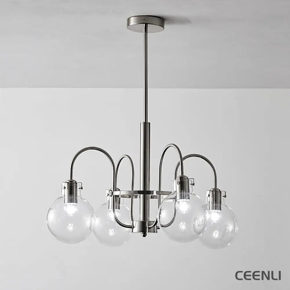 Hansford Chandelier 4 heads ∅ 25.6″ x H 15″ / Dia 65cm x H 38cm / Chrome Chandelier