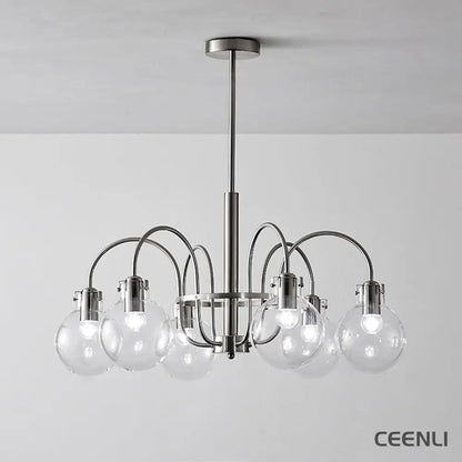 Hansford Chandelier 6 heads ∅ 29.5″ x H 15.7″ / Dia 75cm x H 40cm / Chrome Chandelier