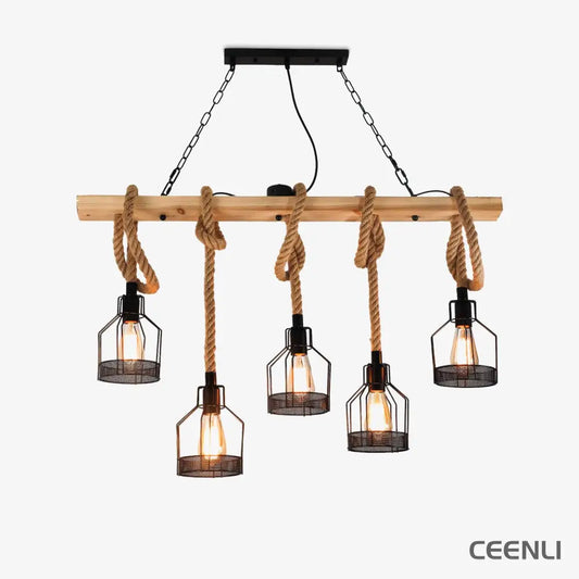 Hemp Rope Industrial Grenade Chandelier Chandelier