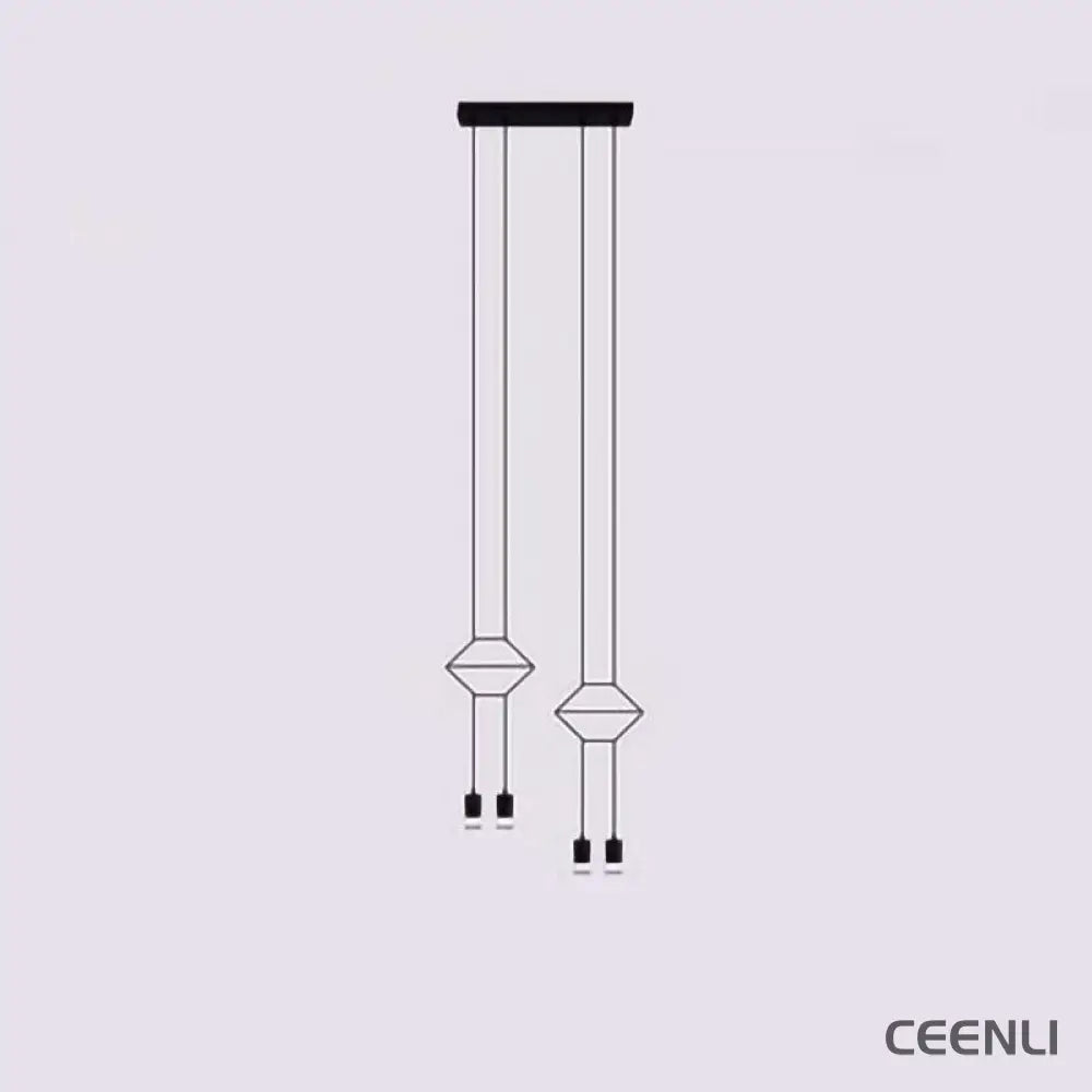 Line Art Pendant Light ∅ 17.7″ x H 78.7″ / Dia 45cm x H200cm / Black Pendant light