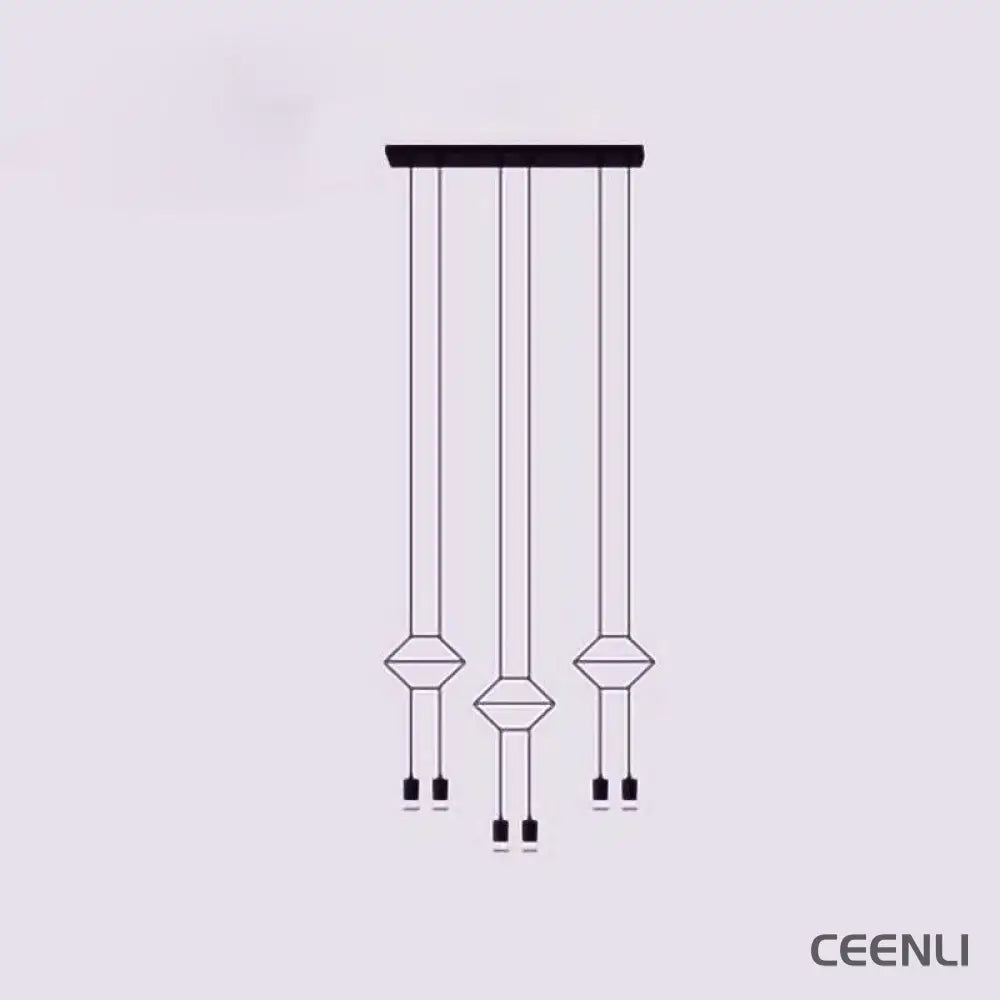 Line Art Pendant Light ∅ 33.5″ x H 78.7″ / Dia 85cm x H200cm / Black Pendant light