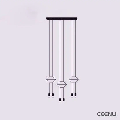 Line Art Pendant Light ∅ 33.5″ x H 78.7″ / Dia 85cm x H200cm / Black Pendant light