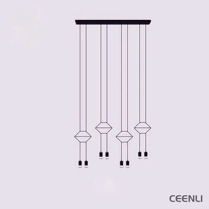 Line Art Pendant Light ∅ 47.2″ x H 78.7″ / Dia 120cm x H200cm / Black Pendant light