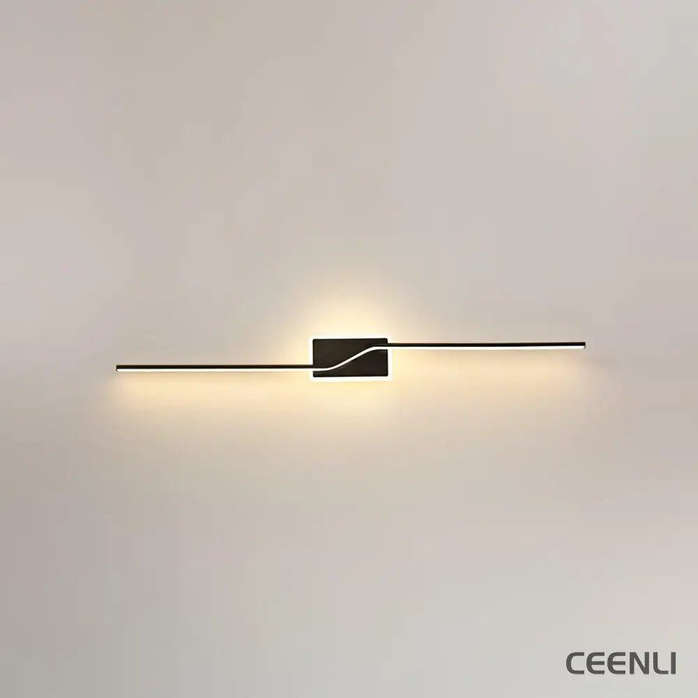Linear Strip Wall Light W 3.9″ x H 23.6″ / W10cm x H 60cm / Black / Three-Color Changing Light Wall lamp