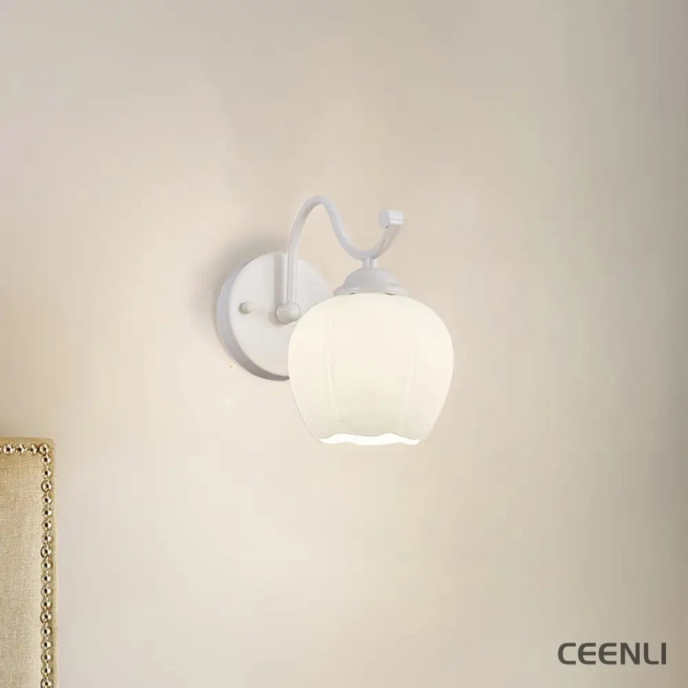 Lomance Lily Wall Lamp ∅ 10.2″ x H 9.8″/ Dia 26cm x H 25cm / White Wall lamp