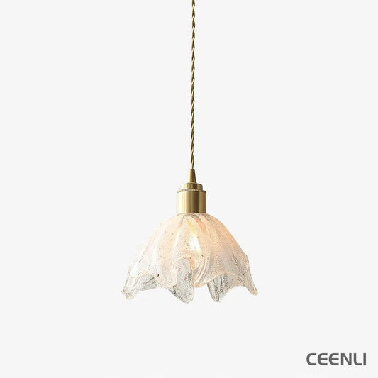 Lotus Crystal Small Pendant Light ∅ 7.1″ x H 4.3″ / Dia 18cm x H 11cm / Brass & Translucent Pendant light
