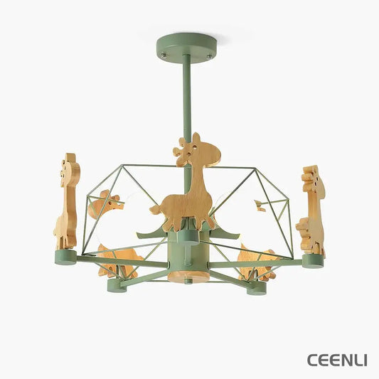 Lovely Deer Wooden Chandelier Chandelier